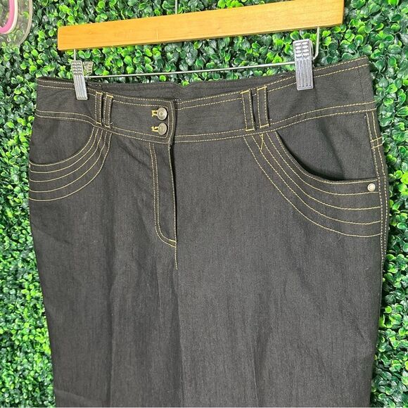 Larry Levine Sport Stretch Black Denim Jeans Sz 12 - Picture 2 of 7